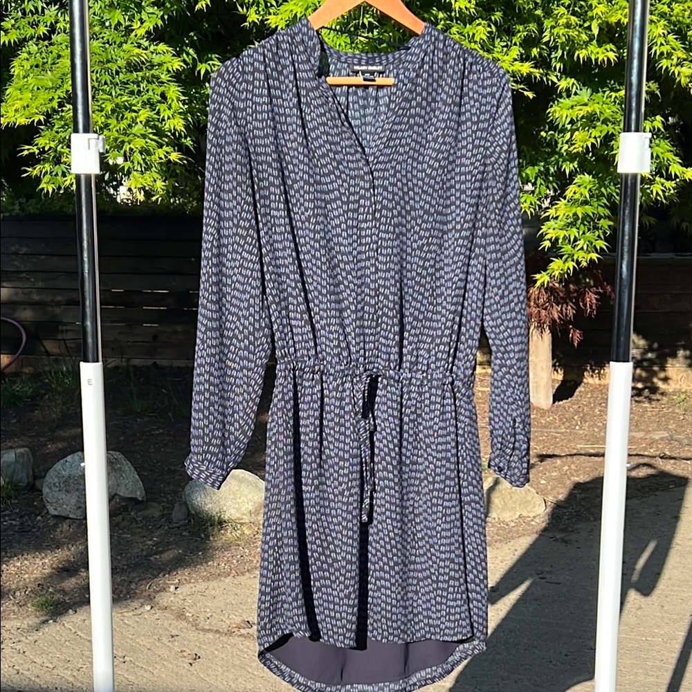 Elegant Blue Patterned Dress